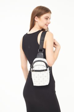Morpelikan Kadın Monogram Üç Bölmeli Body Bag Omuz Göğüs Çantası