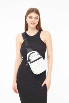 Morpelikan Kadın Monogram Üç Bölmeli Body Bag Omuz Göğüs Çantası