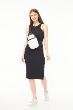 Morpelikan Kadın Monogram Üç Bölmeli Body Bag Omuz Göğüs Çantası