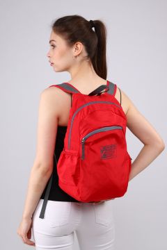 Kımızı Nano Kumaş Unisex Okul Spor Sırt Çantas