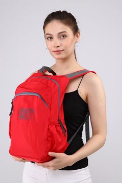 Kımızı Nano Kumaş Unisex Okul Spor Sırt Çantas