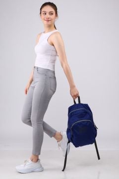 Mavi Nano Kumaş Unisex Okul Spor Sırt Çantas