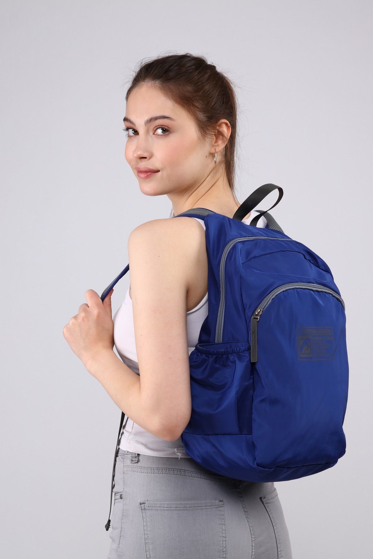 Mavi Nano Kumaş Unisex Okul Spor Sırt Çantas